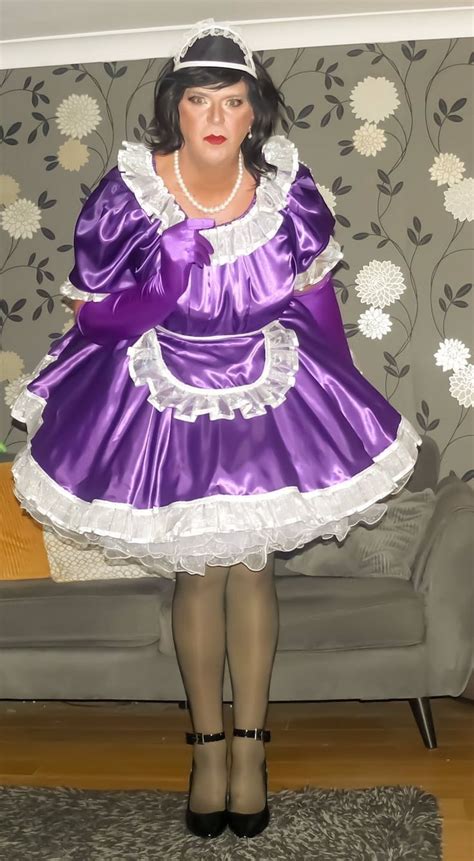 purple satin french maids uniform with optional knickers and etsy french maid uniform sissy