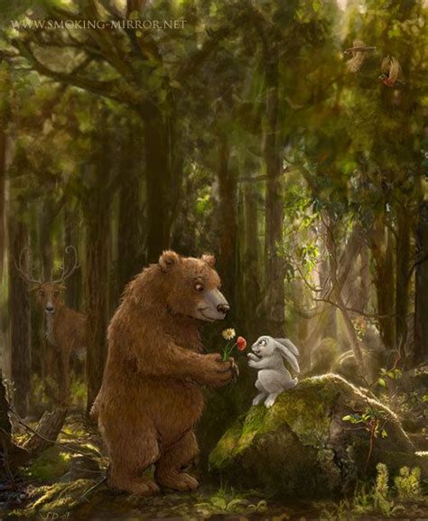 Bear And Rabbit By Devilry On Deviantart Bear Illustration Bear Art