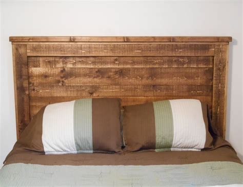 Rustic Solid Wood Reclaimed Wood Wall Mounted Headboard Queen Size