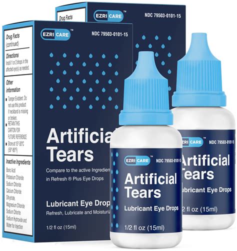 2 Pk Artificial Tears Eye Drops For Dry Eyes Extra Strong
