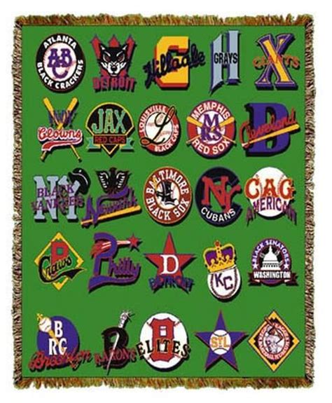 Negro Baseball League Logos Tapestry Throw Highlights The Teams Of The