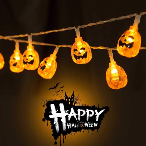 Halloween Pumpkin String Lights 98 Feet 30 Led Halloween Orange