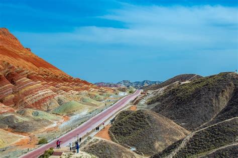 Premium Photo Zhangye Danxia Geological Park Scenery In Zhangye Gansu