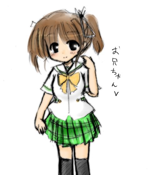 hino kuu asagiri mai yoake mae yori ruri iro na 1girl brown hair simple background skirt