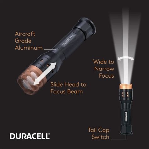 Duracell 350 Lumen 3 Modes Led Flashlight Aaa Battery Included In The
