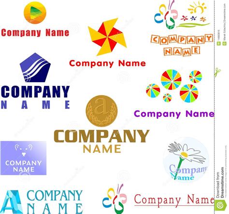 Get 100s of cool logo ideas. Set Of Assorted Logo Examples Stock Vector - Illustration ...