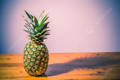 Summer Fruit Pineapple On Wooden Table Background Pineapple1 Summer