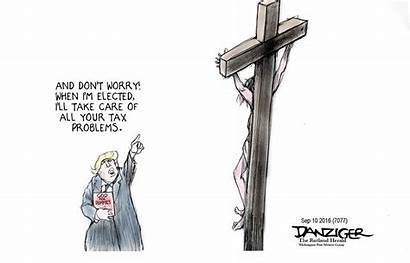 Trump Christian Cartoon Jesus Cartoons Political Religious