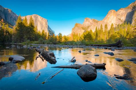 Yosemite National Park At Sunset In Summer California Usa Stock Image