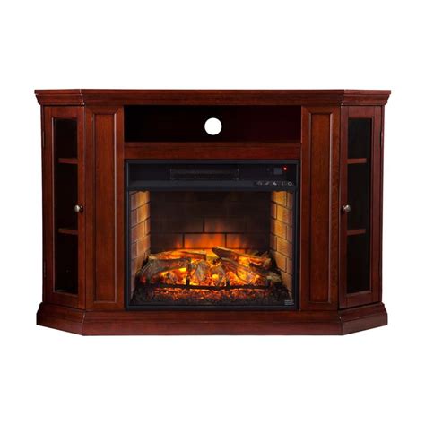 Southern Enterprises Claremont Corner Fireplace Tv Stand In Cherry