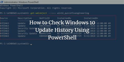 How To View Update History Using Powershell In Windows 11 Mobile Legends