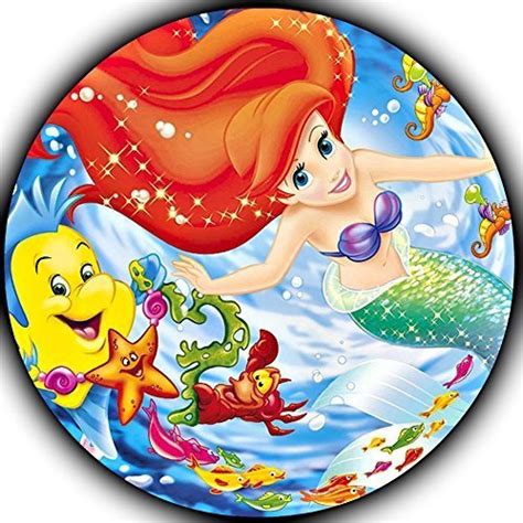 The Little Mermaid Ariel Edible Image Photo 8 Round Cake Topper Sheet