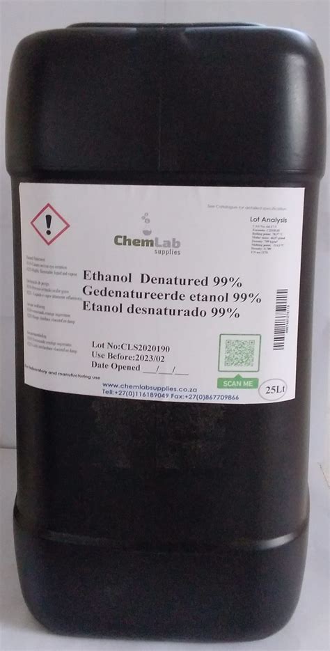 Ethanol Alcohol Denature 99 Chem Lab Supplies