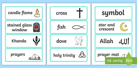Religious Symbols And Beliefs Word Cards Re Symbols