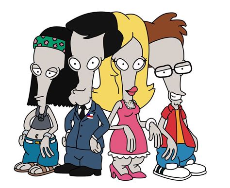 Three Cartoon Characters Are Standing Next To Each Other One Is Wearing Glasses And The Other Has