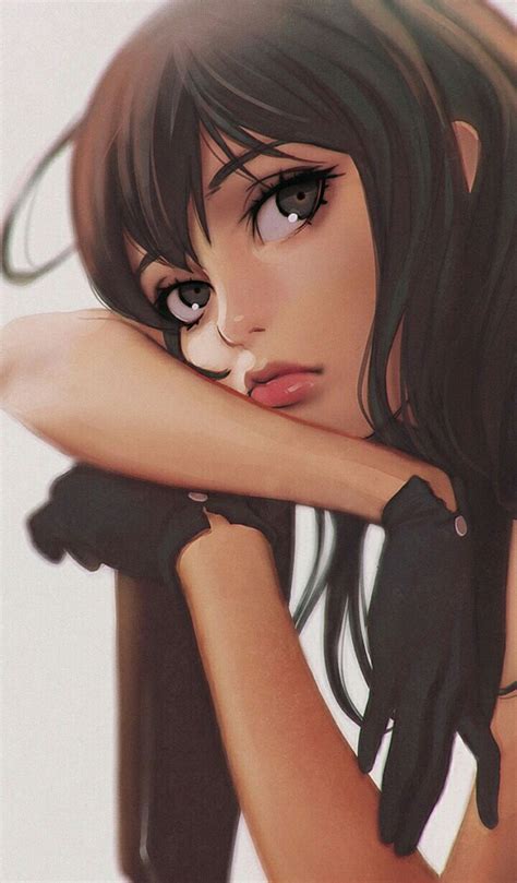 Chica Pelo Castaño Arte Digital De Garota Menina Anime Desenhos De