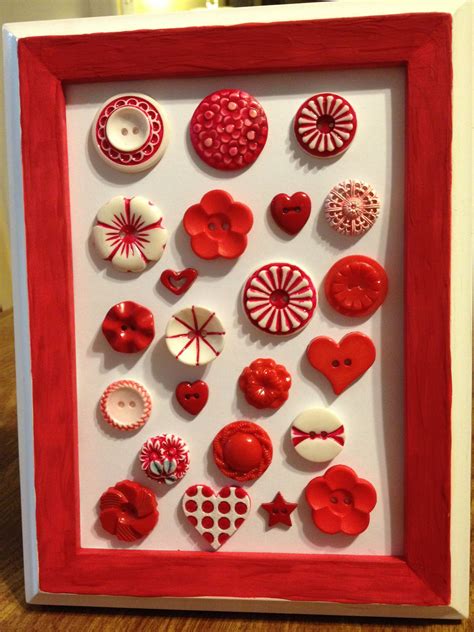 Red Antique Button Picture Diy And Crafts Crafts For Kids Simple