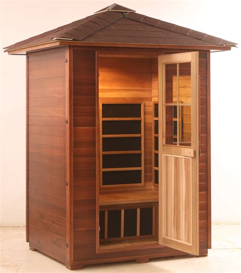 New 3 Person Canadian Red Cedar Fir Far Infrared Outdoor Sauna Spa