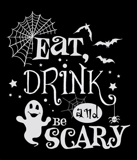Halloween Quote Eat Drink And Be Scary Digital Art By Matthias Hauser
