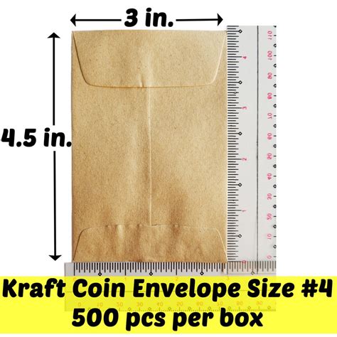 Coin Envelope 500 Pcs Size No 4 Kraft Brown 3 In X 45 In Shopee