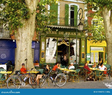 Romantic Street Cafe Provence France Editorial Image Image Of Trees