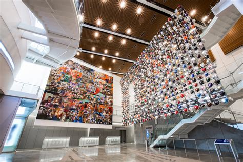 Inside, upper level exhibit spaces. Three Must-See Features of the College Football Hall of Fame - tvsdesign Architecture & Design
