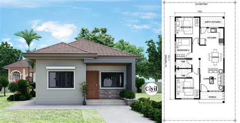 Simple Three Bedroom House Plan With Garage