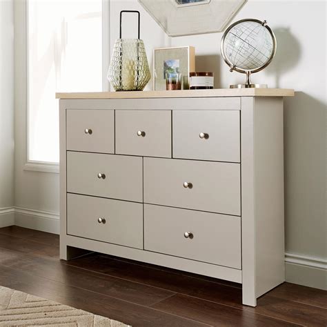 View the barton creek chairside chest at havertys.com. Chest of Drawers Grey Oak 7 Drawer Two Tone Wooden 3+4 ...