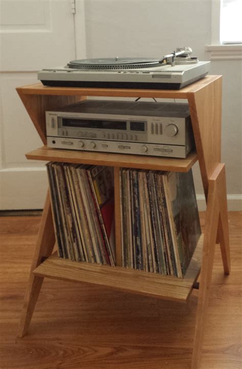 Solid Ash Wood Record Player Stand Vinyl Lp Storage