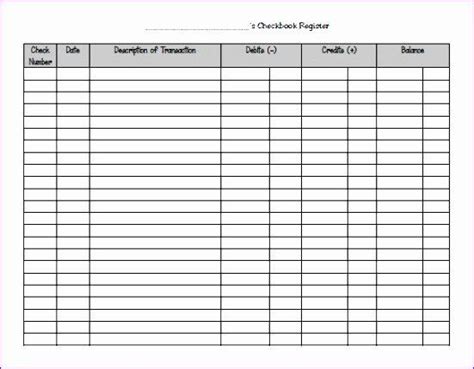 Blank Check Templates For Excel Beautiful 14 Check Register Excel