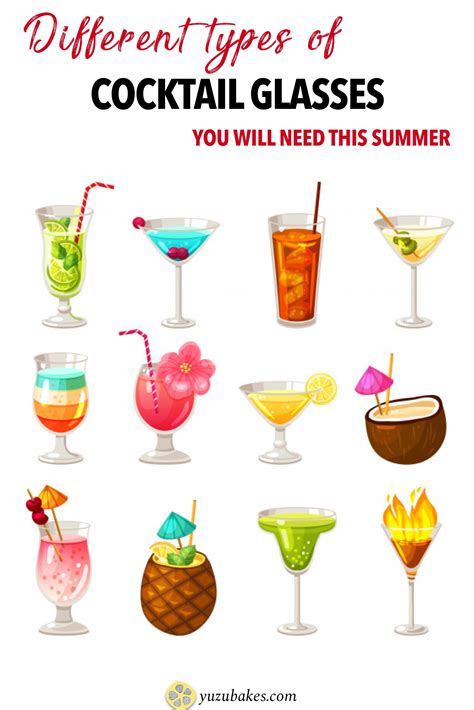 different types of cocktail glasses yuzu bakes