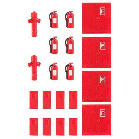 Preiser Faller 180950 6 Extinguishers And 2 Hydrants Accessories Scenery Decorations Bldg