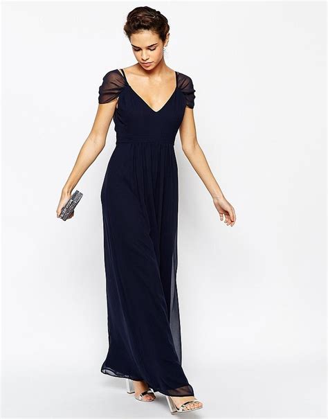 Are you searching for a trendy new dress for the upcoming summer wedding season? Elise Ryan cap sleeved navy maxi dress (£58) | 30 Gorgeous ...