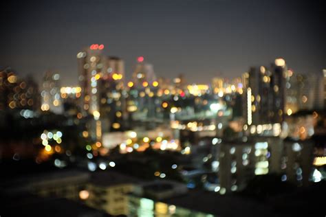 Gambar Cahaya Kaki Langit Malam Pemandangan Kota Pusat Kota