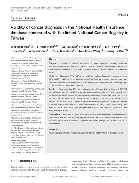 National cancer society malaysia, kuala lumpur. (PDF) Validity of cancer diagnosis in the National Health ...