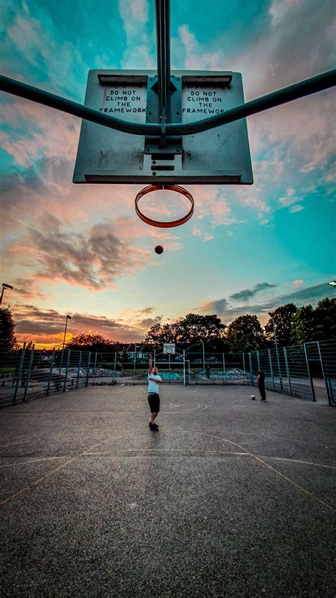 Itap Of Basketball Court During Sunsetphoto Capture Nature
