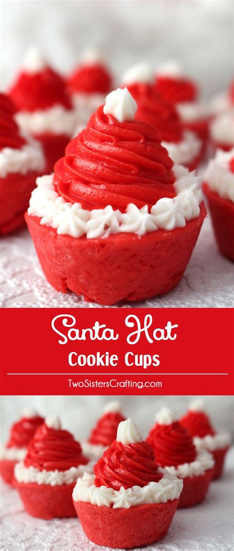 They've been made healthier by cutting down on carbs, sugar, sodium and saturated fat to meet our diabetes recipe guidelines. Santa Hat Cookie Cups | Recipe | Holiday desserts ...