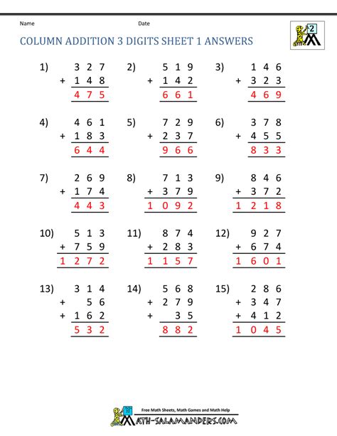 Second Grade Addition Worksheets