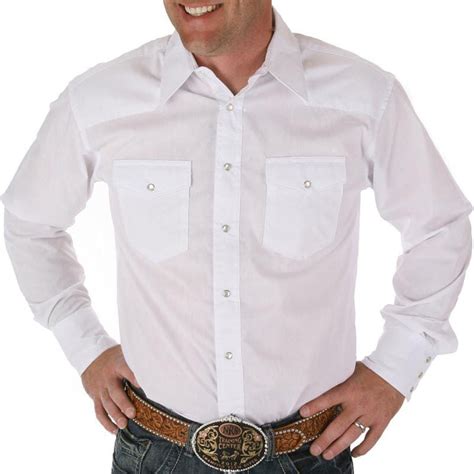 Wrangler Mens Solid Cowboy Shirt 71105wh