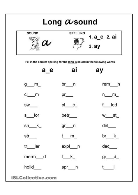 Worksheets On Long Vowel Sounds