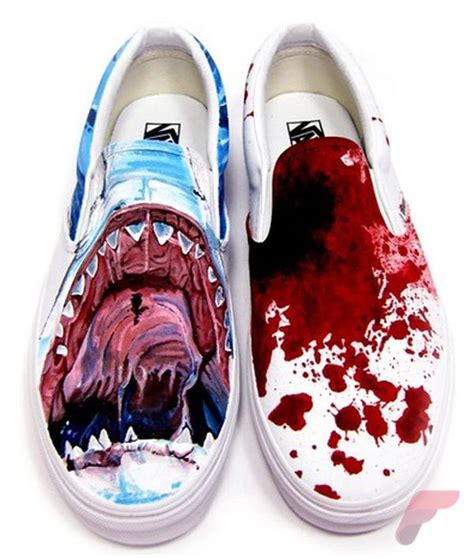 Pass it under and up through the second outer hole. Custom painted vans shoes 16 - Fashion Best