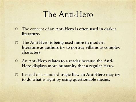Example Of An Anti Hero In Literature Best Home Design Ideas