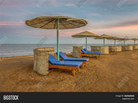 Tropical Beach Sunbeds Image Photo Free Trial Bigstock