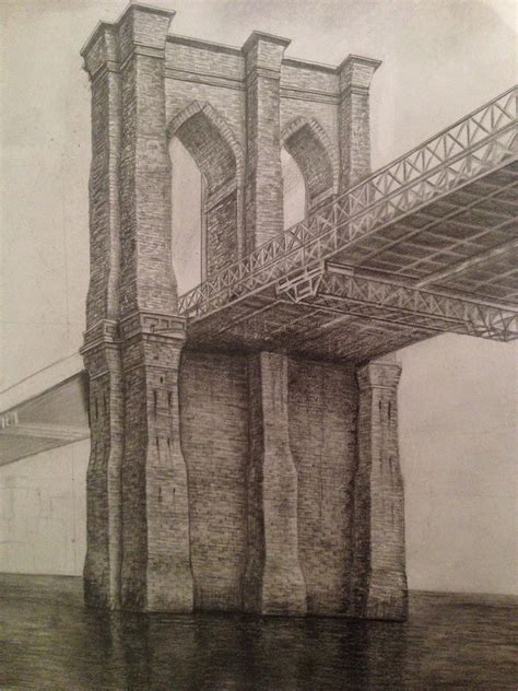 Brooklyn Bridge Pencil Drawing Dreams Of An Architect