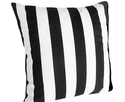 Black And White Striped Patio Pillow Indoor By Pillowthrowdecor