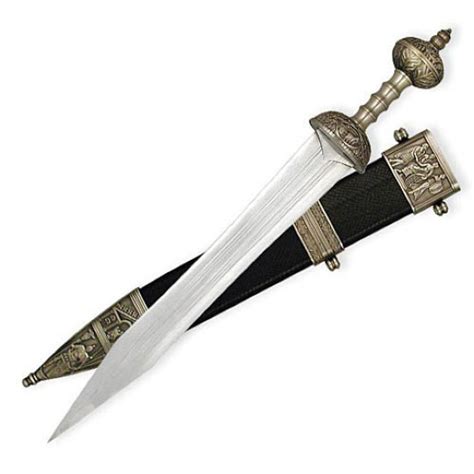 Intricate Roman Gladius Sword W Leather Wrapped Scabbard