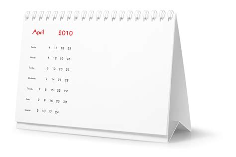Year 2010 Month April Desktop Calendar Stock Photo Download Image Now