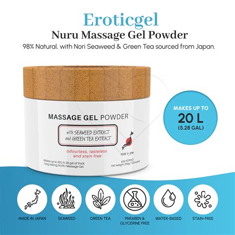 Nuru Massage Gel Powder Nori Seaweed Green Tea Paladin Knight Pty Ltd