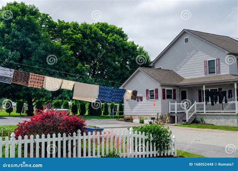 Typical Amish Farmhouse At Amish Country Stock Photo Image Of