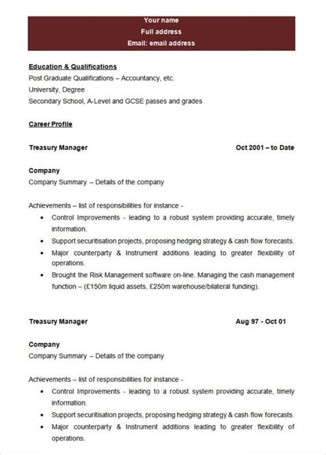 Blank Resume Template Template Business
